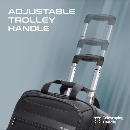 Promate Technologies -  Versatile Travel Trolley Bag for 16” Laptop with Multiple Compartments