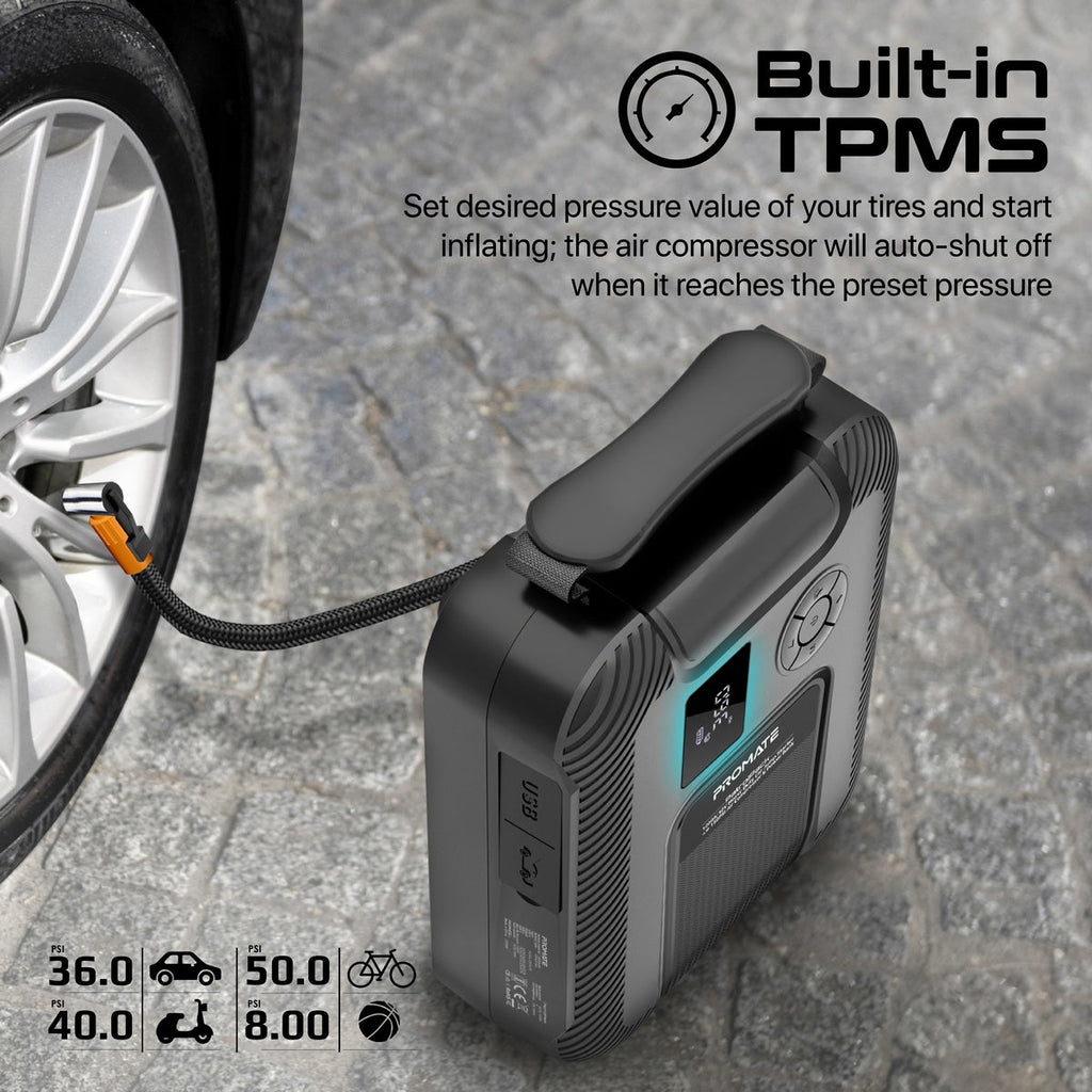 1200A/12V Heavy Duty Car Jump Starter with 150PSI Air Compressor & Power Bank