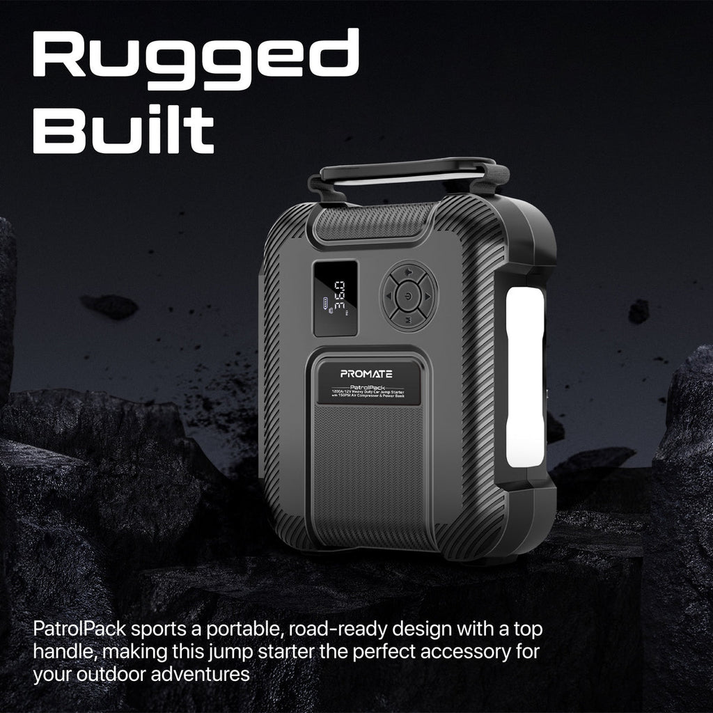 1200A/12V Heavy Duty Car Jump Starter with 150PSI Air Compressor & Power Bank