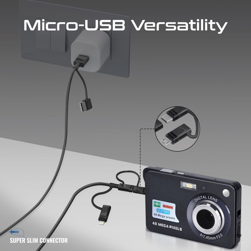 Promate Technologies - 6-in-1 Hybrid Multi-Connector cable for Charging & Data Transfer