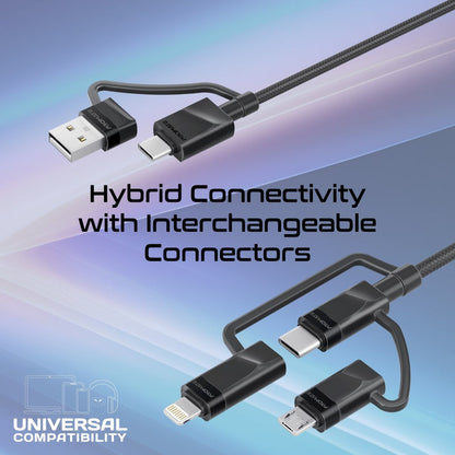 6-in-1 Hybrid Multi-Connector cable for Charging & Data Transfer