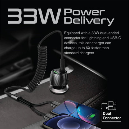 Promate Technologies - 33W Quick Charging Car Charger with USB-C Cable