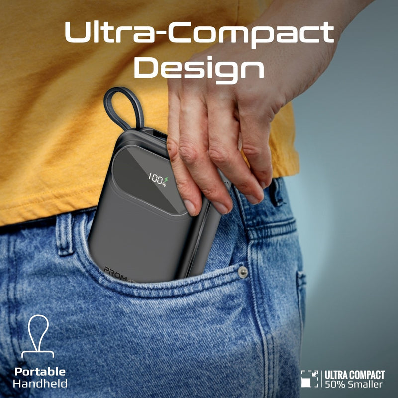 Promate Technologies - Ultra Compact 35W SuperSpeed™ Power Bank with Built-In USB-C & Lightni