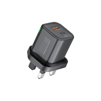 Promate Technologies -  Ultra-Fast Dual Port AC Charger with 25W Power Delivery and QC 3.0
