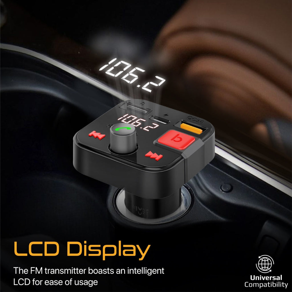 FM Transmitter Kit with Handsfree & Quick Charge 3.0