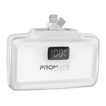 Promate Technologies - Ultra-Compact Fast Charging Power Bank with Dual folding USB-C and Lig