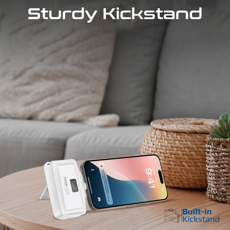 Promate Technologies - Ultra-Compact Fast Charging Power Bank with Dual folding USB-C and Lig