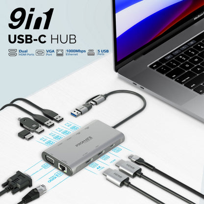 9-in-1 MST Triple Display Super Speed Multi-Port Hub