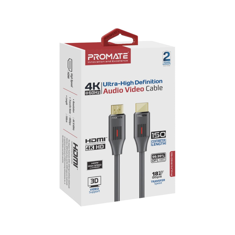Promate Technologies -  Ultra-High Definition 4K@60Hz HDMI® Audio Video Cable
