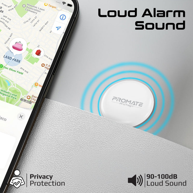 Promate Technologies - Ultra-compact Smart Precision Tracking Wireless Tag for Apple Find My