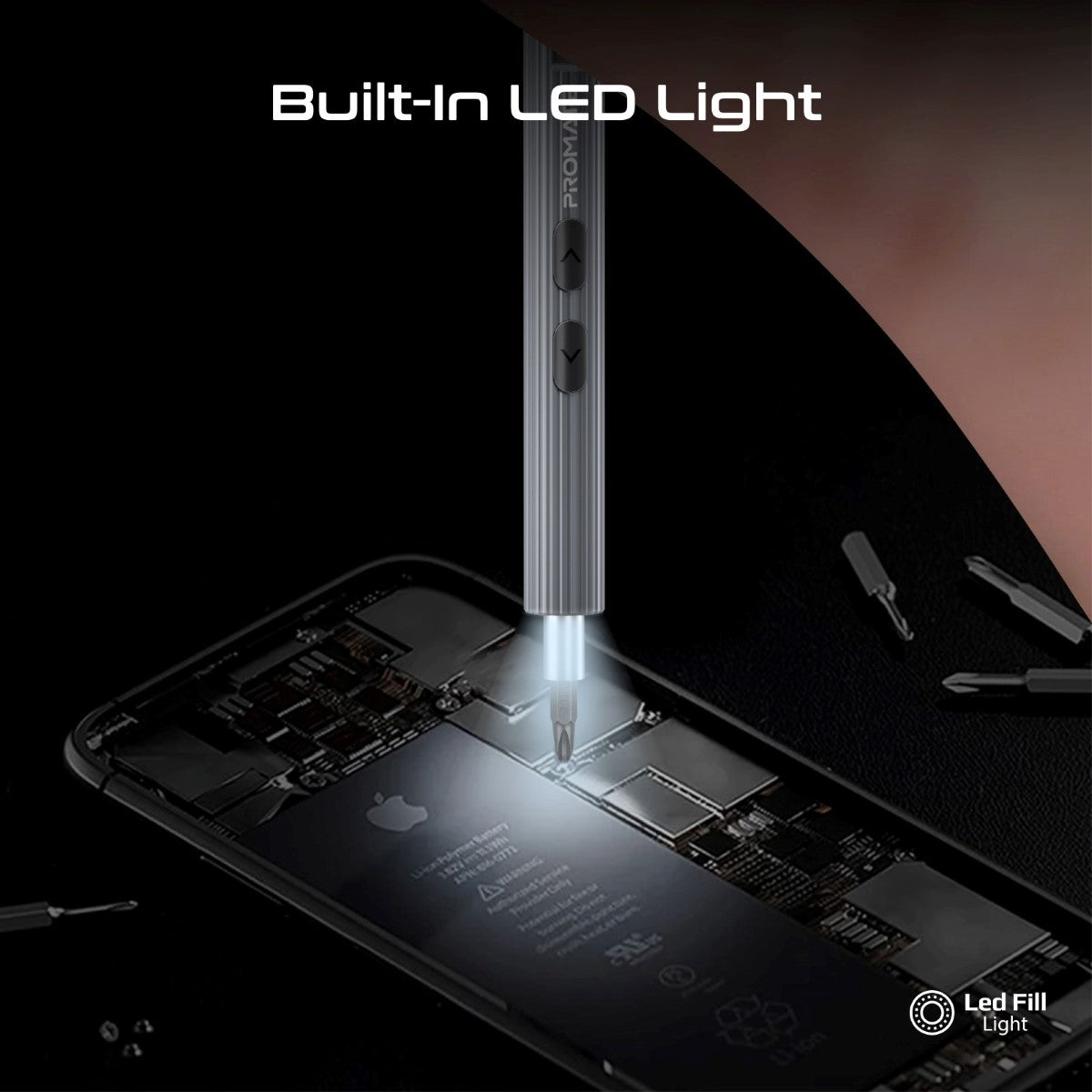 62-Pieces Cordless Electric Screwdriver Kit with LED Fill Light