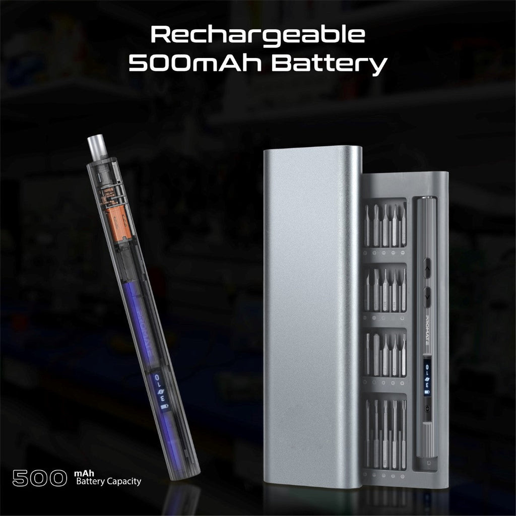 62-Pieces Cordless Electric Screwdriver Kit with LED Fill Light