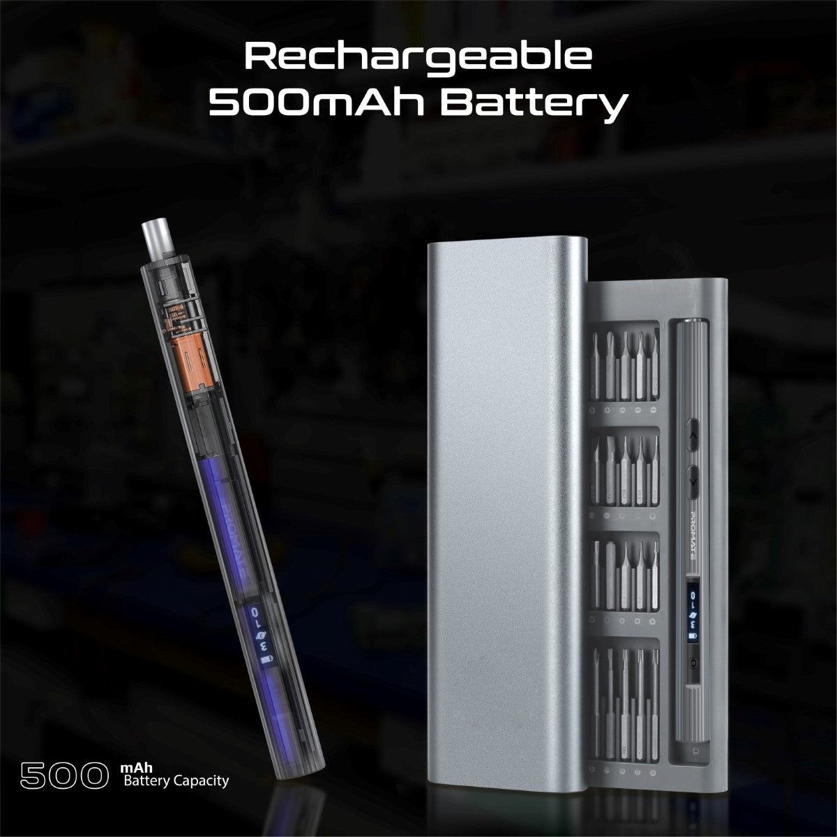 62-Pieces Cordless Electric Screwdriver Kit with LED Fill Light