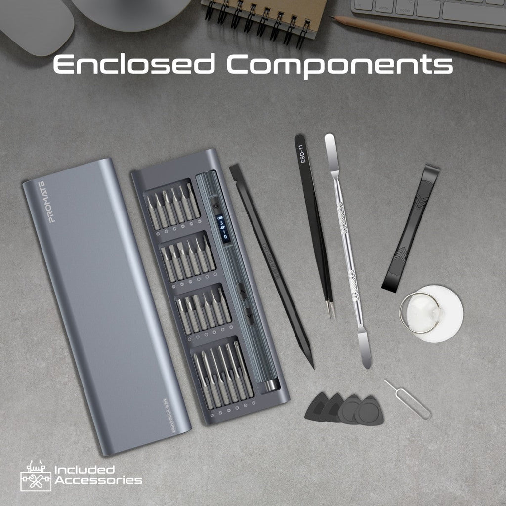 62-Pieces Cordless Electric Screwdriver Kit with LED Fill Light