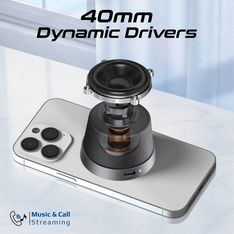 Promate Technologies - High-Fidelity Mini Bluetooth Speaker with MagSafe Compatible Base