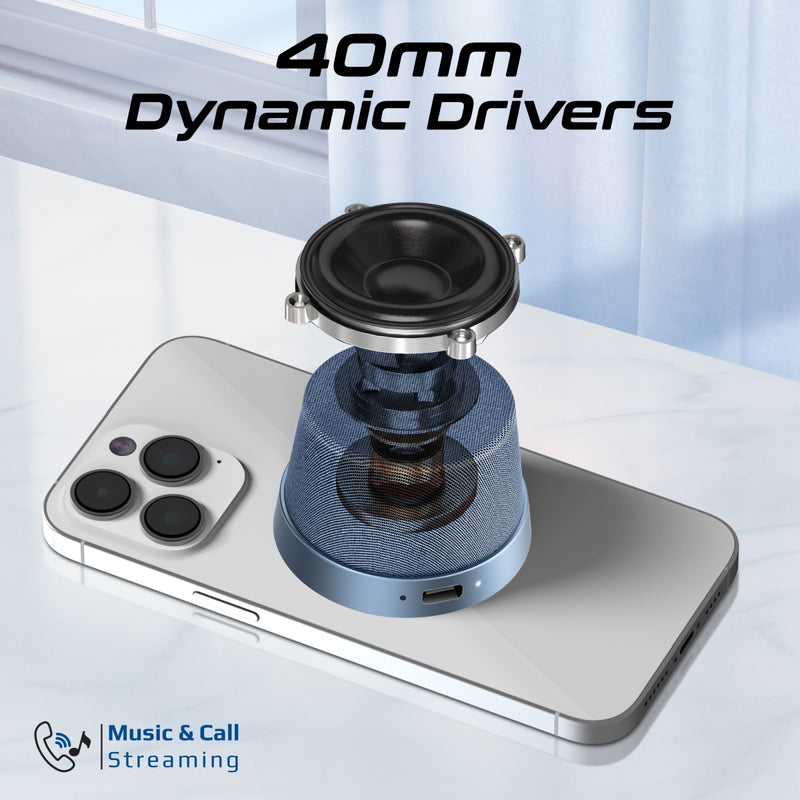 Promate Technologies - High-Fidelity Mini Bluetooth Speaker with MagSafe Compatible Base