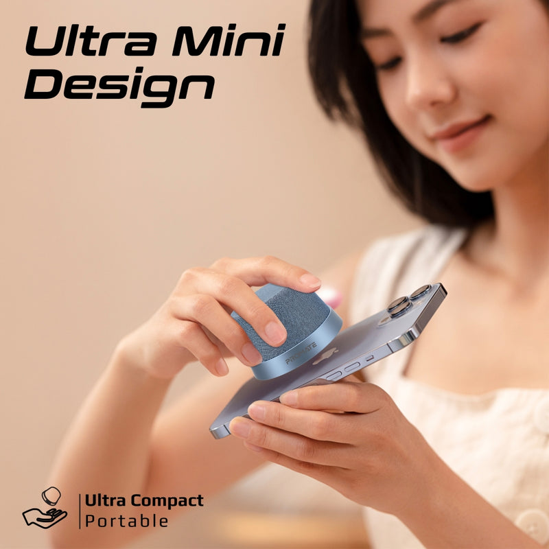 Promate Technologies - High-Fidelity Mini Bluetooth Speaker with MagSafe Compatible Base