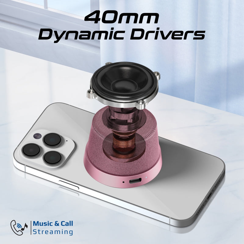Promate Technologies - High-Fidelity Mini Bluetooth Speaker with MagSafe Compatible Base