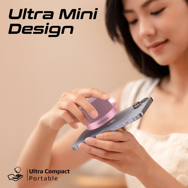 Promate Technologies - High-Fidelity Mini Bluetooth Speaker with MagSafe Compatible Base