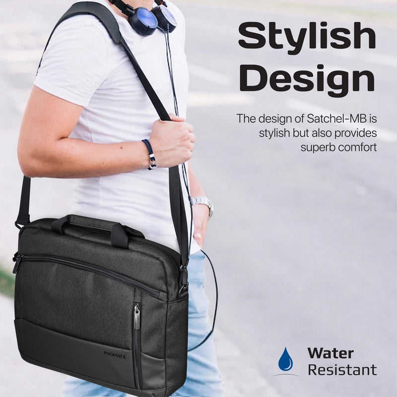 Promate Technologies -  SleekComfort™ 15.6" Laptop Messenger Bag with Multiple Compartments