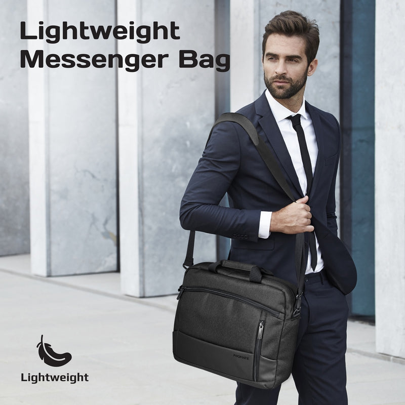 Promate Technologies -  SleekComfort™ 15.6" Laptop Messenger Bag with Multiple Compartments