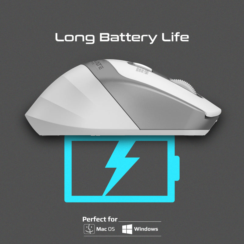 Promate Technologies - 2.4GHz Ergonomic 2200 DPI Silent Click Wireless Mouse