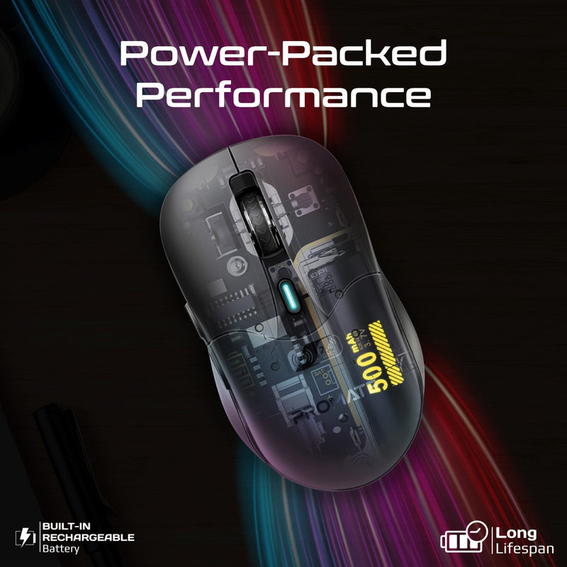 Promate Technologies - Dual Mode Rechargeable Wireless Mouse with BT & RF Connectivity