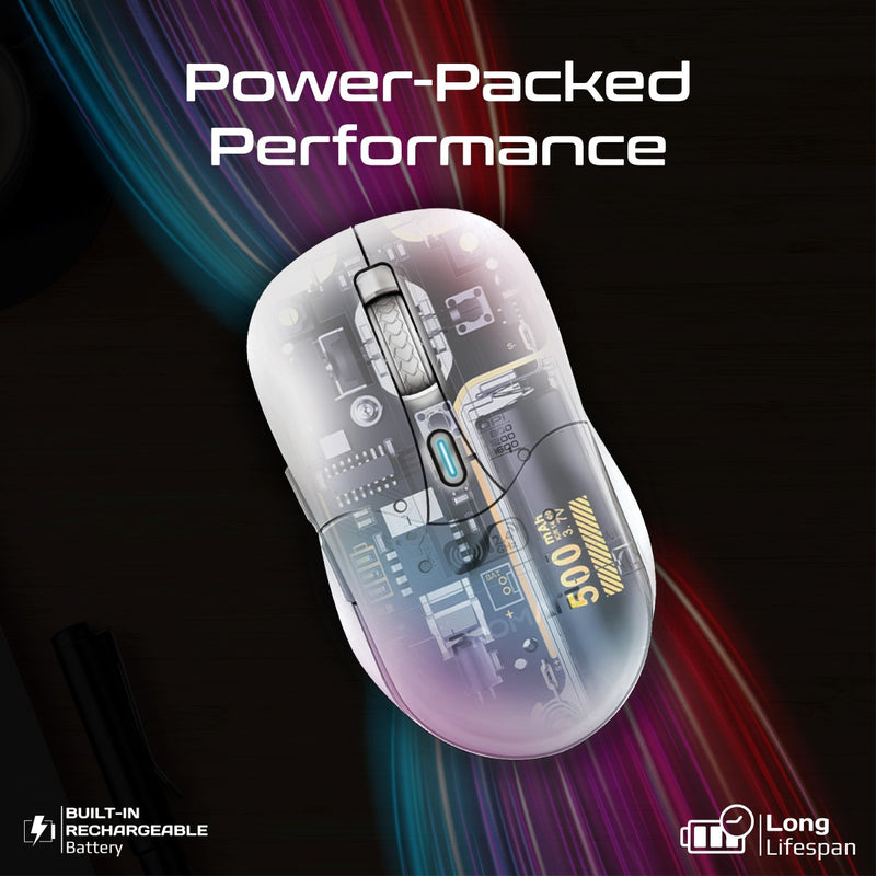 Promate Technologies - Dual Mode Rechargeable Wireless Mouse with BT & RF Connectivity