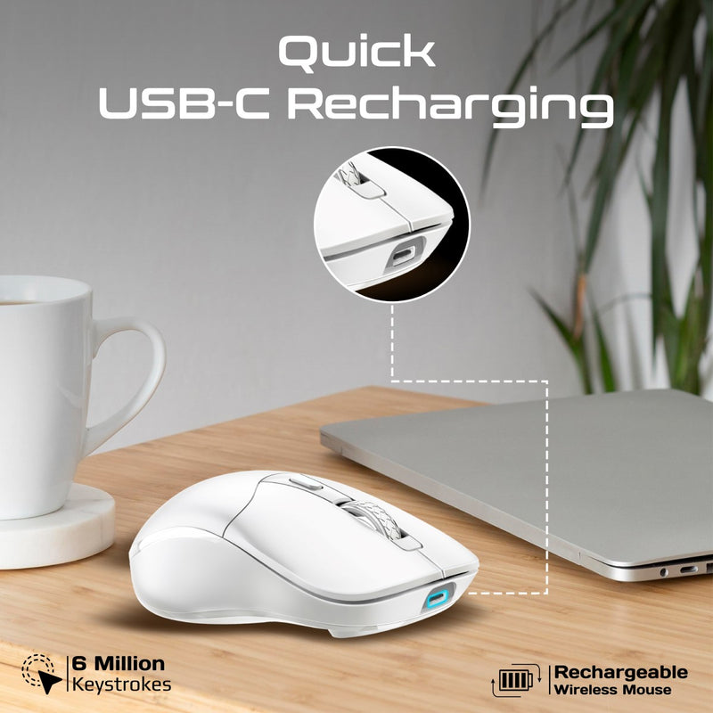 Promate Technologies - Dual Mode Rechargeable Wireless Mouse with BT & RF Connectivity