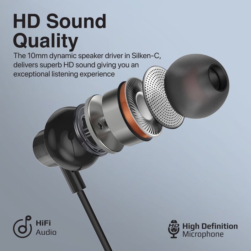 Promate Technologies - Ergonomic In-Ear USB-C Wired Stereo Earphones