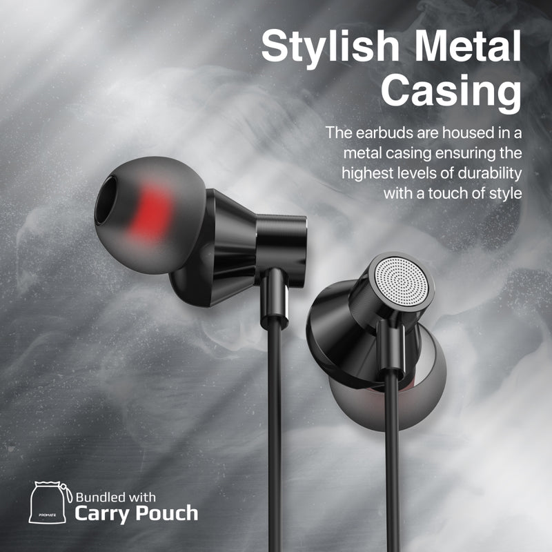 Promate Technologies - Ergonomic In-Ear USB-C Wired Stereo Earphones