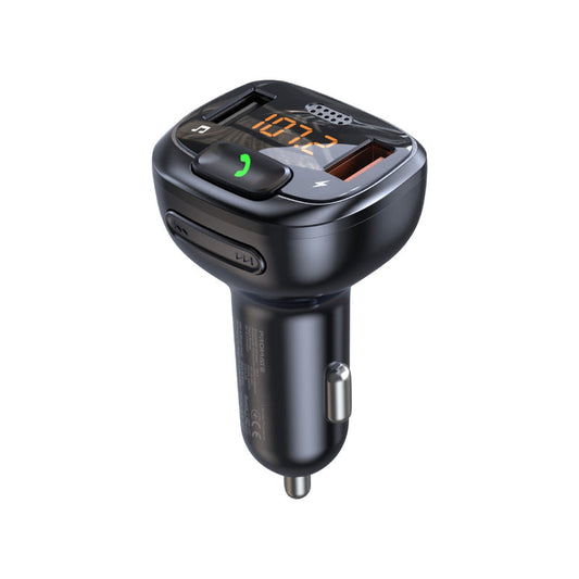 Promate Technologies - FM Transmitter Kit with Handsfree & Quick Charge 3.0