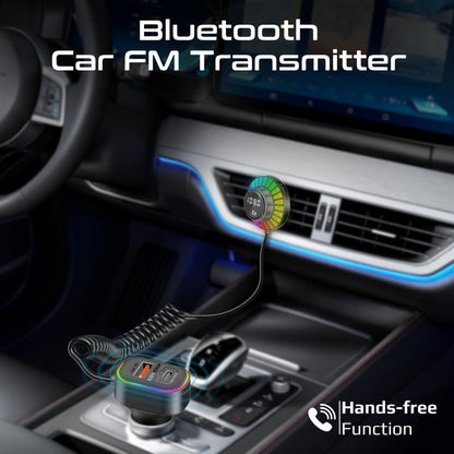 Promate Technologies - RGB FM Transmitter Kit with Handsfree, 30W Power Delivery & Quick Charge 3.0