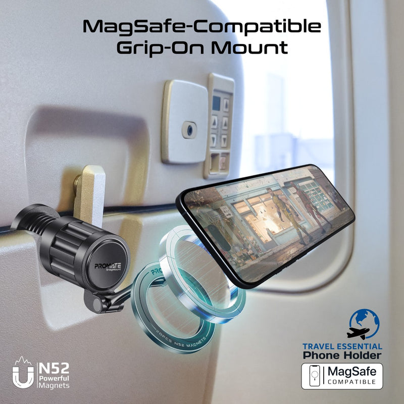 Promate Technologies - 360° Rotating Magnetic Smartphone Grip-On Mount