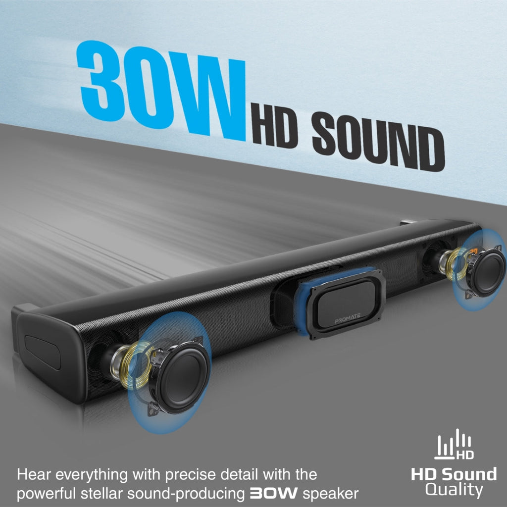 30W BassBoost™ SoundBar with Subwoofer