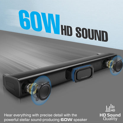 60W BassBoost™ SoundBar with Subwoofer