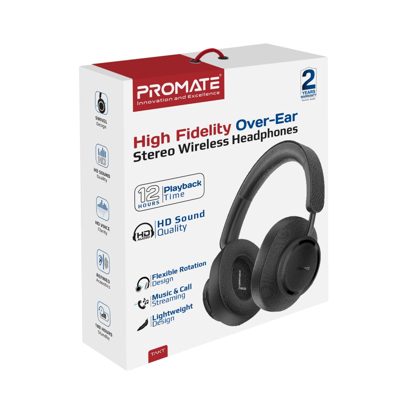 Promate Technologies - High Fidelity Over-Ear Stereo Wireless Headphones