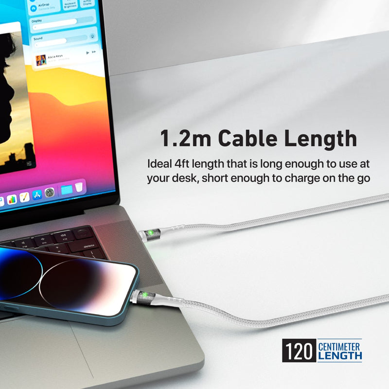 Promate Technologies - 27W Power Delivery USB-C to Lightning Cable with Transparent Shells