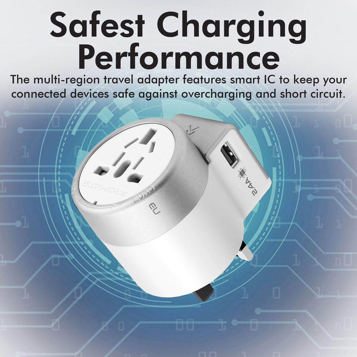 Universal Travel Adaptor with Dual USB Ports