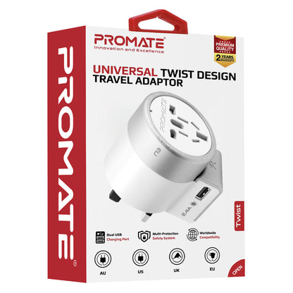 Universal Travel Adaptor with Dual USB Ports