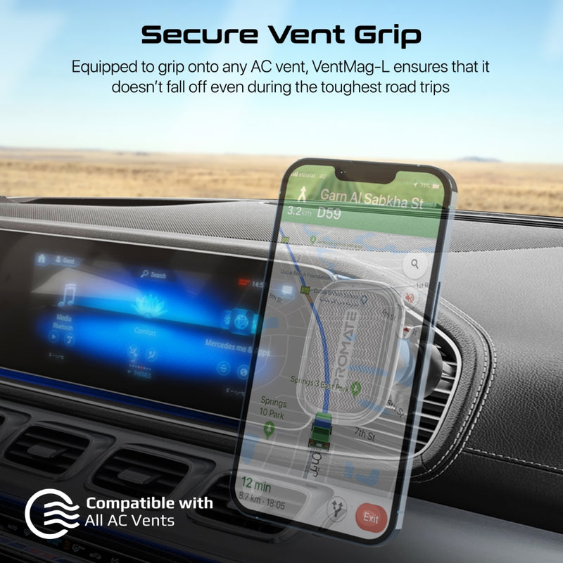 Promate Technologies - SecureGrip™ AC Vent Magnetic Smartphone Holder