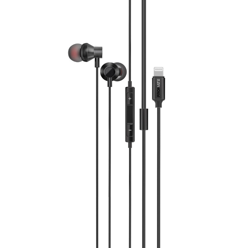 Promate Technologies - MFi-Certified Ergonomic In-Ear Lightning Connector Earphones