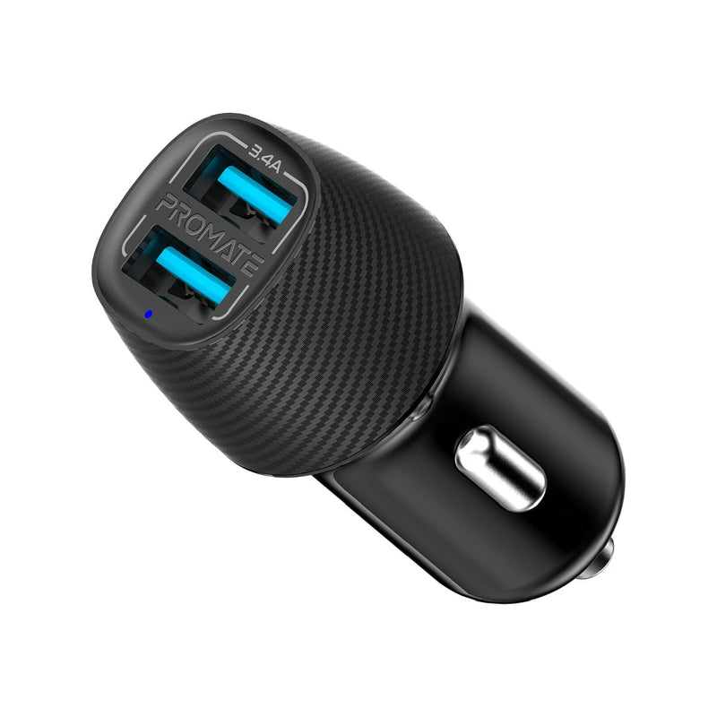 Promate Technologies - 3.4A Car Charger With Dual USB Ports