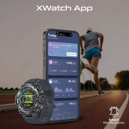 Promate Technologies - 1.53" Round Screen Fitness Tracker Smartwatch with BT Calling