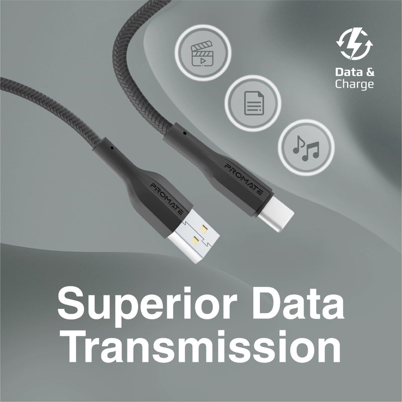 Promate Technologies - Super Flexible Data and Charge USB-C Cable