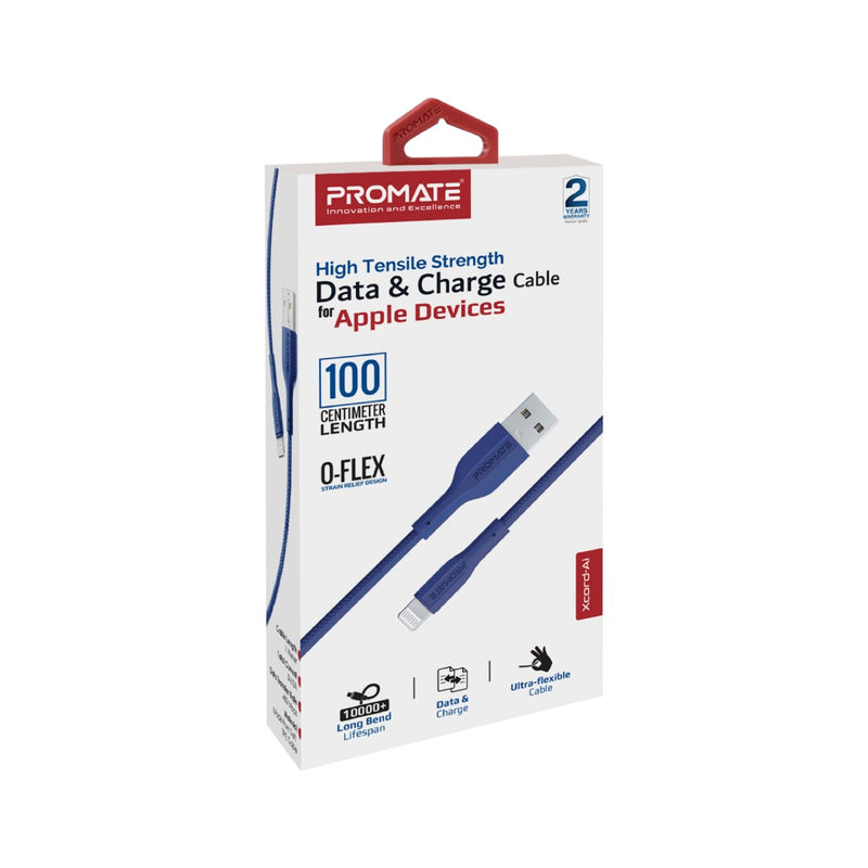 Promate Technologies - High Tensile Strength Data & Charge Cable for Apple Devices
