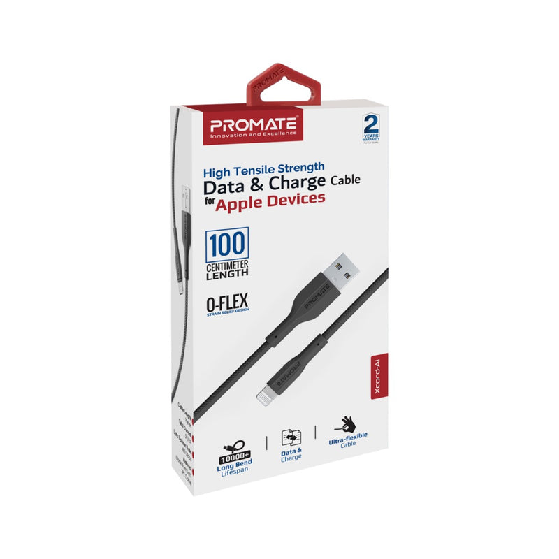 Promate Technologies - High Tensile Strength Data & Charge Cable for Apple Devices