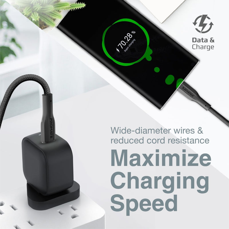 Promate Technologies - High Tensile Strength Data & Charge USB-C Cable