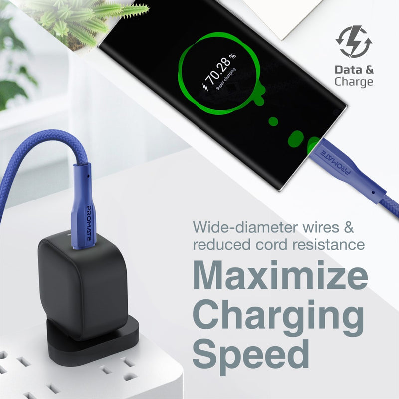 Promate Technologies - High Tensile Strength Data & Charge USB-C Cable