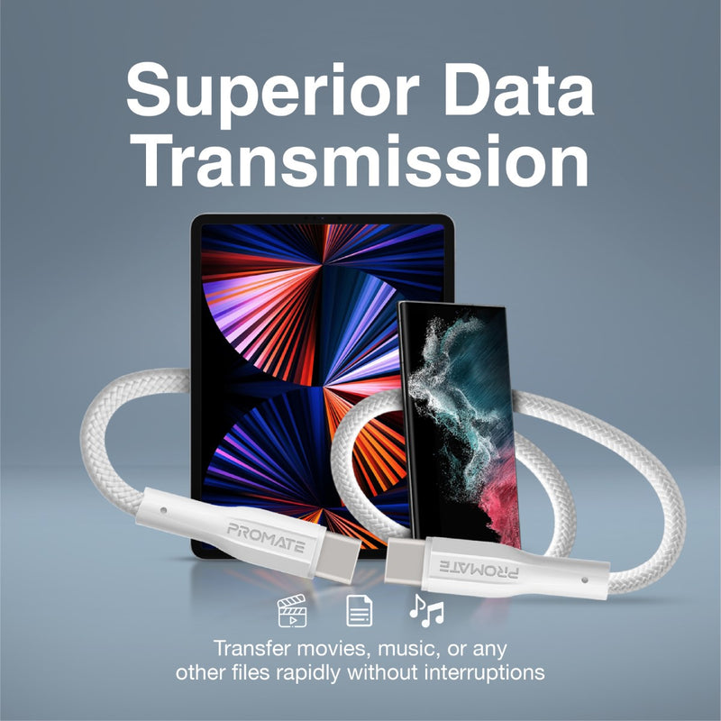 Promate Technologies - High Tensile Strength Data & Charge USB-C Cable